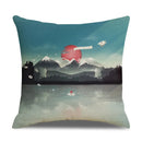 Axyaa Landscape Linen Pillowcase - Home Sofa Office Decoration - 45*45cm