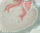 Axyaa Bowknot Dinner Plate for Girls - Heart Design, Ideal for Breakfast, Desserts & Snacks