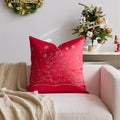 Axyaa Christmas Tree Pillow Cover - Silver Gold Snowflake Velvet - Home Decoration - 45x45cm