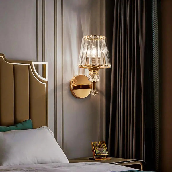 Axyaa Crystal Glass Wall Lamp for Bedroom Living Room Stairs