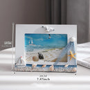 Axyaa Beach Nautical Wooden Photo Frame with Shell and Starfish Ornaments