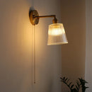 Axyaa Glass Wall Sconce Light Fixtures Copper Nordic Bedside Lamp