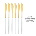 Axyaa 6-Piece Matte Dinner Knife Set Stainless Steel Cutlery Gold Silverware