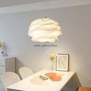 Axyaa White Rose Pendant Lamp: Acrylic Petal Chandelier for Romantic Decor
