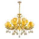 Axyaa Jade Crystal Chandelier: Luxury Marble Living Room Pendant Light