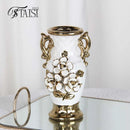 Axyaa European Retro Ceramic Vase for Home Decor and Flower Arrangement