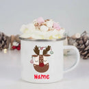 Axyaa Personalised Enamel Christmas Mugs | Custom Name Xmas Gift Cup