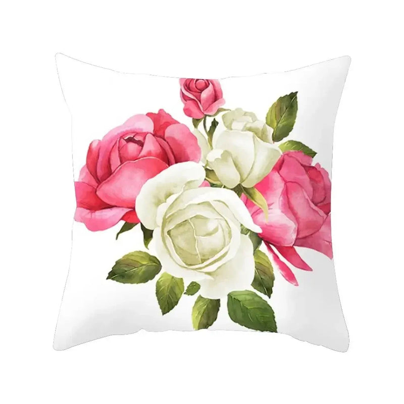 Axyaa Plant Flower Printed Pillow Case for Sofa & Home Decoration