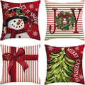 Red Christmas Tree Believe Snowflake Pillow Covers for Home Couch 45x45