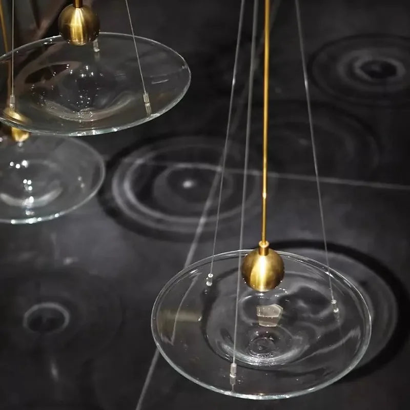 Axyaa Water Drop Chandelier: Modern Nordic Minimalism Saucer Pendant Light