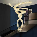 Axyaa Crystal Chandelier Stair Pendant Lamp Living Room Interior Lighting