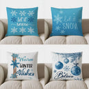 Let It Snow Snowflakes Decorative Throw Pillow Cover for Sofa, Bedroom, Car - Axyaa