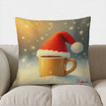 Axyaa Santa Sleigh & Christmas Trees Pillow Cover - Sofa Bedroom Car Decor