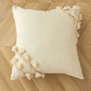 Axyaa Beige Geometric Tassel Cushion Cover 45X45 - Boho Chic Decor Pillowcase