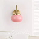 Axyaa Pink White Glass Ball Wall Lamp Cream Stylish Lighting for Living Room