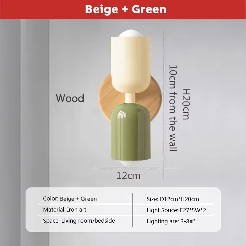 Axyaa Nordic LED Wall Lamp: Modern Macaron Sconces for Bedroom, Study, Living Rooms.