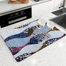 Axyaa Floral Geometry Kitchen Absorbent Draining Mat - Quick Dry Drain Pad