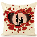 Axyaa Cartoon Couple Linen Pillowcase: Cute Room Decor & Valentine's Day Gift