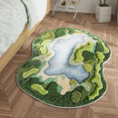 Axyaa Fluffy Nordic Style Irregular Shape Carpet for Bedroom and Living Room