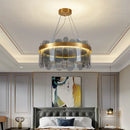 Axyaa Crystal Glass Round Chandelier Light for Modern Living Room, Dining Room, Bedroom