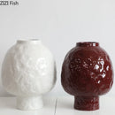 Axyaa Ceramic Vase: Creative Uneven Surface for Aesthetic Room Decor
