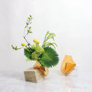 Axyaa Glass Vase with Marble Base for Floral Arrangements & Home Decor
