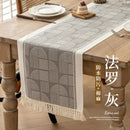 Axyaa Grey Coffee Zigzag Wreath Table Runner 13.7x72"