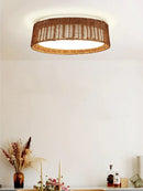 Axyaa Wabi Sabi Rattan Master Bedroom Ceiling Light Zen Tea Room Retro Chinese Style