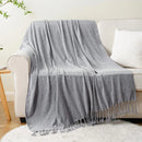Axyaa Chenille Throw Blanket Fringe Tassels Soft Cozy Knit Sofa Christmas Decor