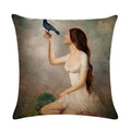 Axyaa Fairy Girl Linen Pillowcase for Home Decor 45X45CM