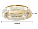 Axyaa Crystal Circle LED Chandelier: Modern Ceiling Light for Home Decor
