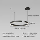 Axyaa Modern Semicircular LED Chandelier for Dining Living Bedroom in Black White