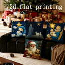 Axyaa Christmas Digital Printed Pillowcase for Sofa, Bedroom, Car - Rectangular Shape