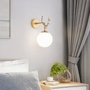 Axyaa Vintage Round Wall Sconce Black Golden E27 Bedside Lamp Retro Living Room Lighting