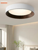 Axyaa Walnut LED Ceiling Lamp - Modern Nordic Light Fixture with Remote Control
