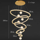 Axyaa Crystal Chandelier Stair Pendant Lamp Living Room Interior Lighting