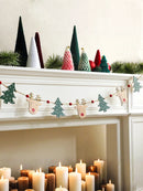 Axyaa Christmas Wooden Reindeer Tree Ornaments Garland Festive Home Party Decor