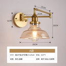 Axyaa Retro Rocker Glass Wall Lights Adjustable LED Wall Sconce Reading Lamps
