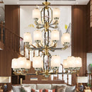 Luxurious Axyaa Copper Jade Chandelier for Modern Living, Dining, and Bedroom Lighting
