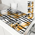 Axyaa Diatom Mud Kitchen Drain Pads: Leopard Geometric Absorbent Tableware Mat