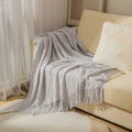 Axyaa Caramel Knit Throw Blanket - Soft, Warm, Textured, & Stylish