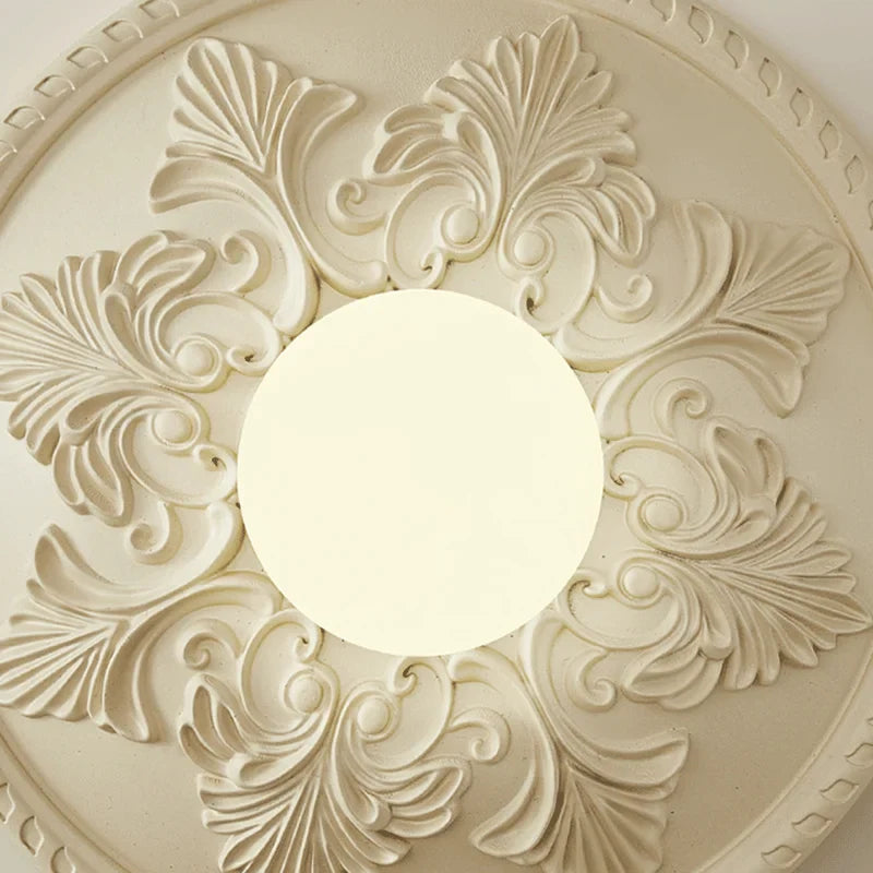 Axyaa Retro Round Milk White Glass Bedside Wall Lamp