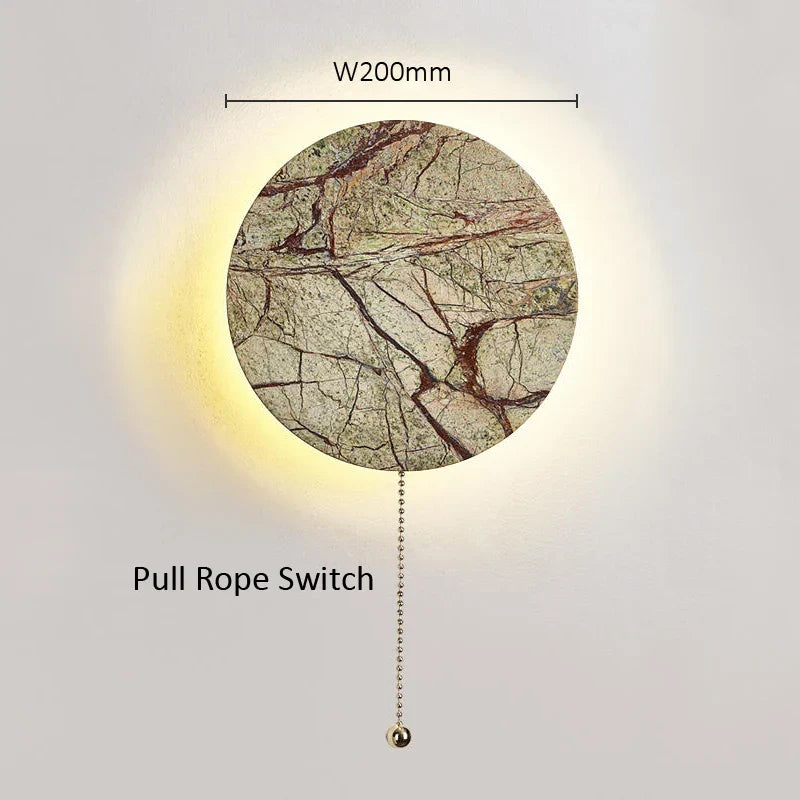 Axyaa Circular Marble Wall Lamps Modern Wabi Sabi LED Sconce Lights