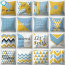 Blue Elk Geometric Pillow Case Cover by Axyaa - Fresh Animal Print Home Decoration