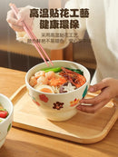 Axyaa Kids' Ceramic Noodle Soup Bowl Large Cute Cartoon Rice Household Bowl