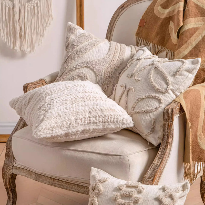 Axyaa Chenille Pillow Covers: Textured Sofa Cushion Cases for Modern Minimalist Style