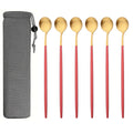 Axyaa Matte Stainless Steel Long Handled Stir Spoon Set