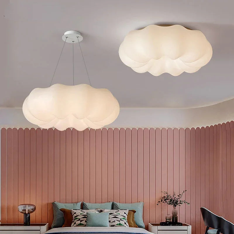 Axyaa White Cloud LED Chandelier for Children's Room & Living Space