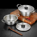 Axyaa Stainless Steel Ramen Pot with Lid - Non-Stick Saucepan for Induction Cooker