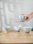 Axyaa Hand-Painted Ceramic Rice Bowl, Underglaze Color Tableware, Small Bowl